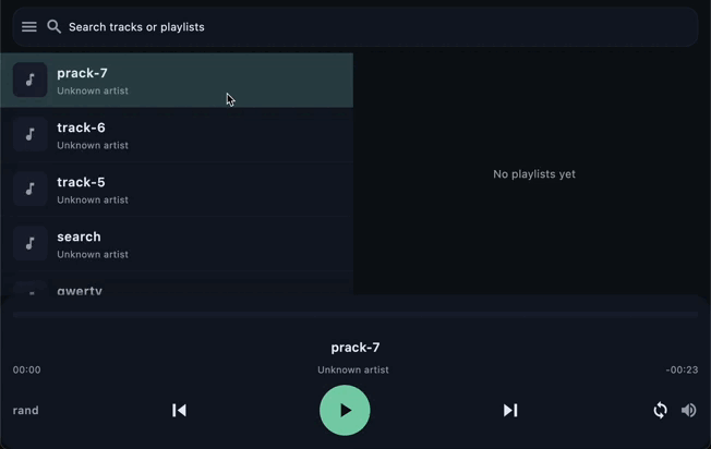 Playlist management demonstration